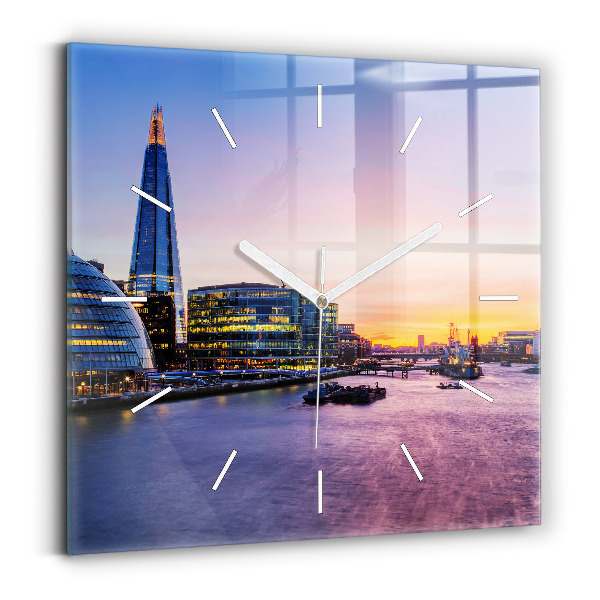 Wanduhr quadratisch Blick auf London