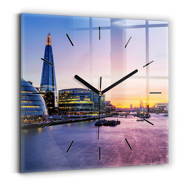 Wanduhr quadratisch Blick auf London