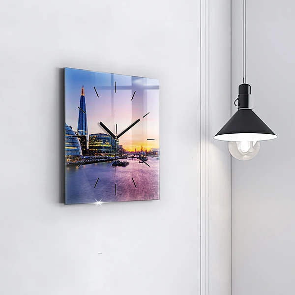 Wanduhr quadratisch Blick auf London