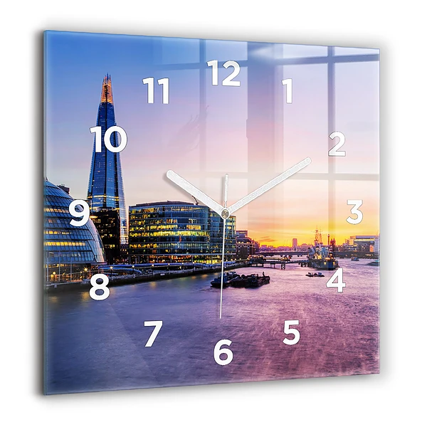 Wanduhr quadratisch Blick auf London