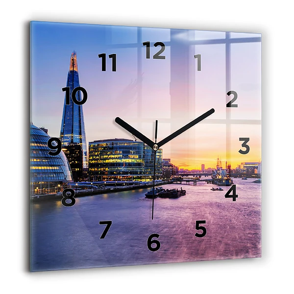 Wanduhr quadratisch Blick auf London