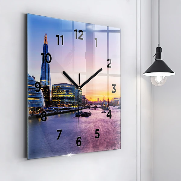 Wanduhr quadratisch Blick auf London