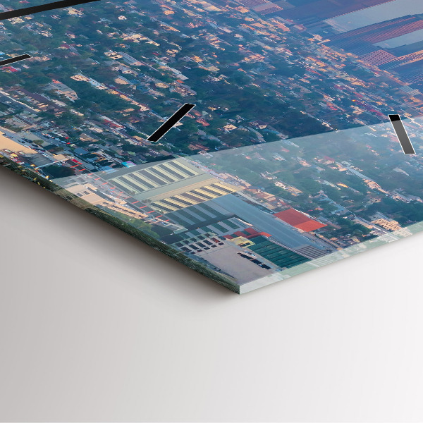 Wanduhr modern quadratisch Sonnenuntergang in Los Angeles