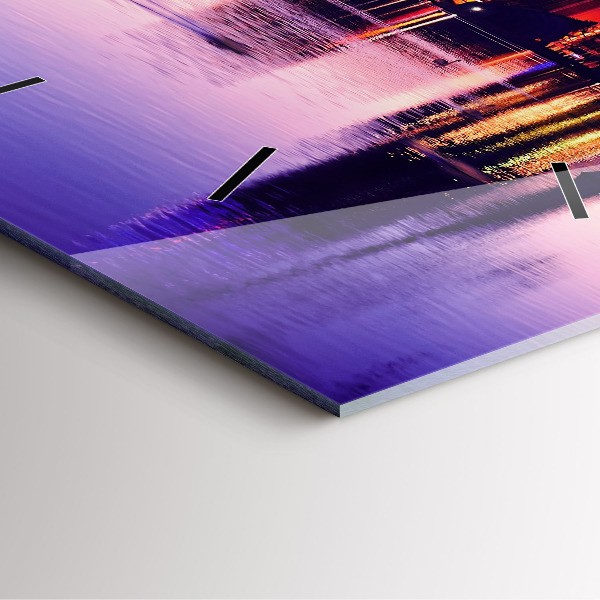 Wanduhr quadratisch mit motiv Hamburg Fluss Deutschland