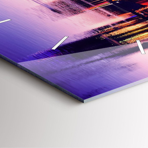 Wanduhr quadratisch mit motiv Hamburg Fluss Deutschland