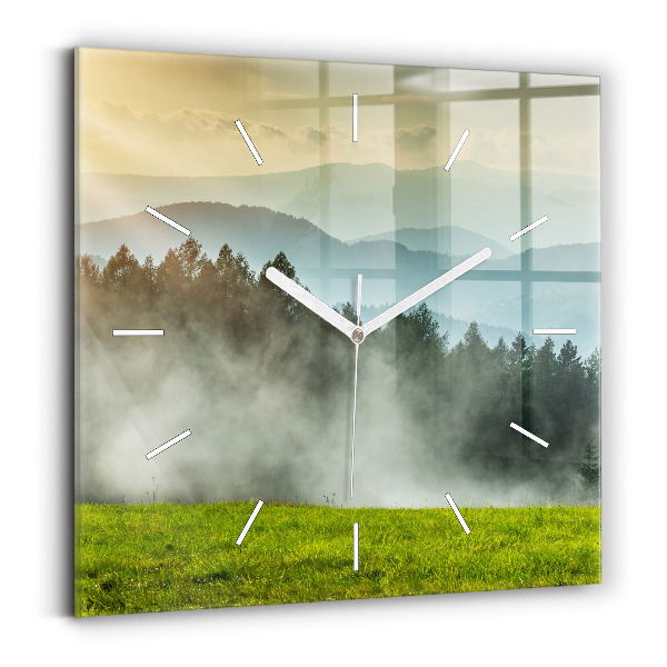 Wanduhr quadratisch mit motiv Berglandschaft