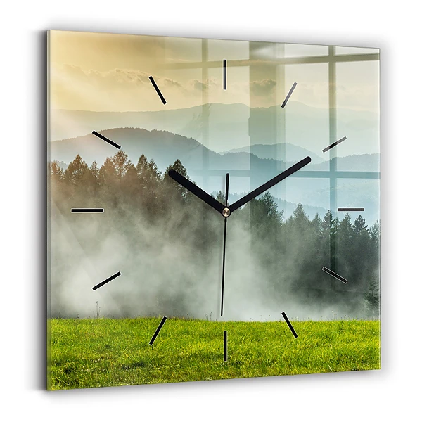 Wanduhr quadratisch mit motiv Berglandschaft