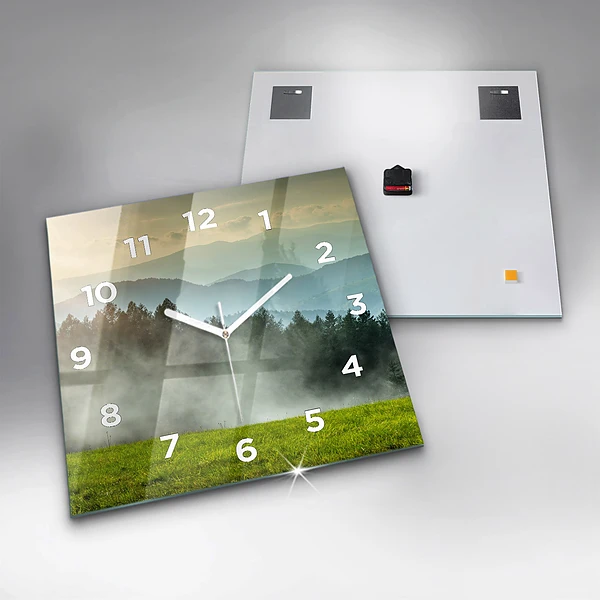 Wanduhr quadratisch mit motiv Berglandschaft