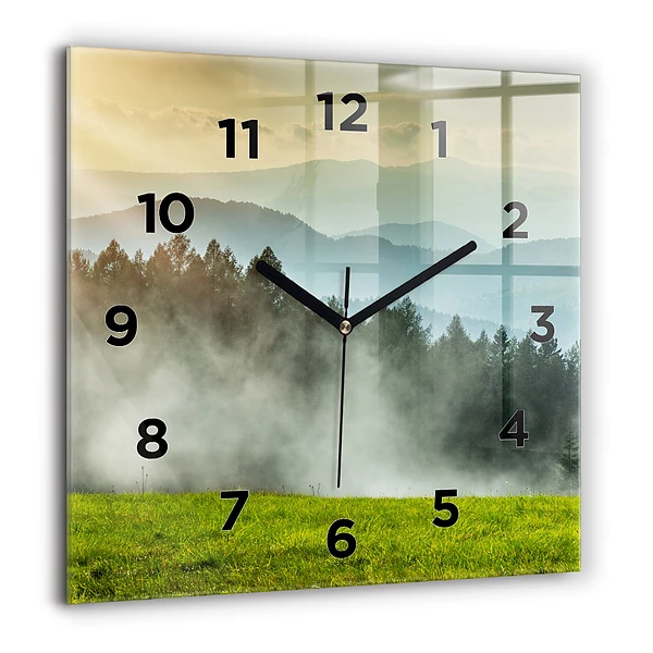 Wanduhr quadratisch mit motiv Berglandschaft