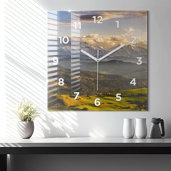 Wanduhr modern quadratisch Pieniny - Hohe Spitze