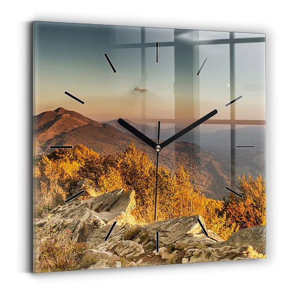 Wanduhr quadratisch mit motiv Bieszczady-Gebirge