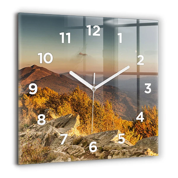 Wanduhr quadratisch mit motiv Bieszczady-Gebirge