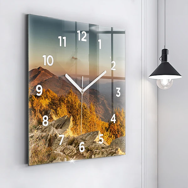Wanduhr quadratisch mit motiv Bieszczady-Gebirge