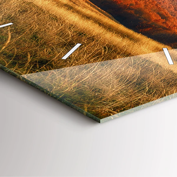 Wanduhr quadratisch Berglandschaft im Herbst