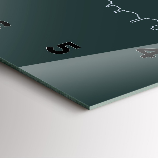 Wanduhr quadratisch mit motiv Line-art der Stadt Brünn