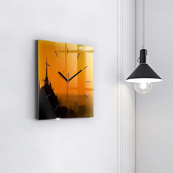 Wanduhr quadratisch Blick auf den Brünner Dom