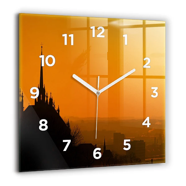 Wanduhr quadratisch Blick auf den Brünner Dom
