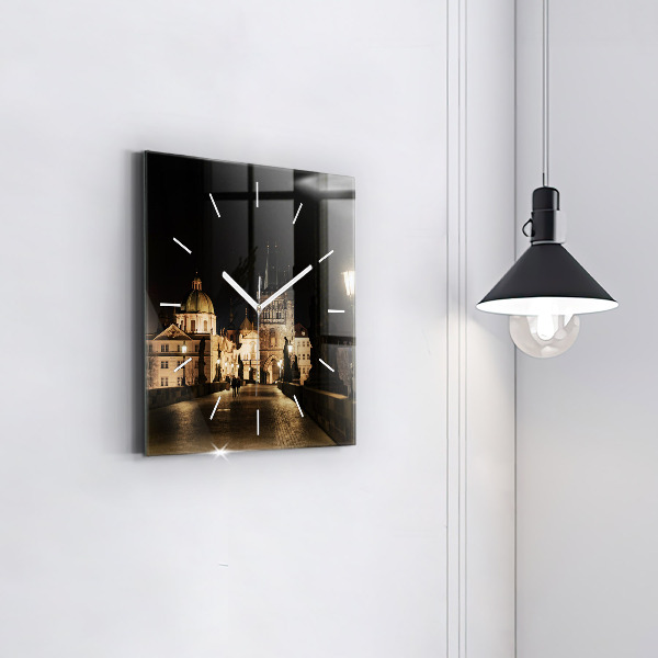 Wanduhr modern quadratisch Karlsbrücke in Prag