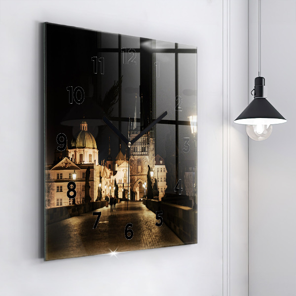 Wanduhr modern quadratisch Karlsbrücke in Prag