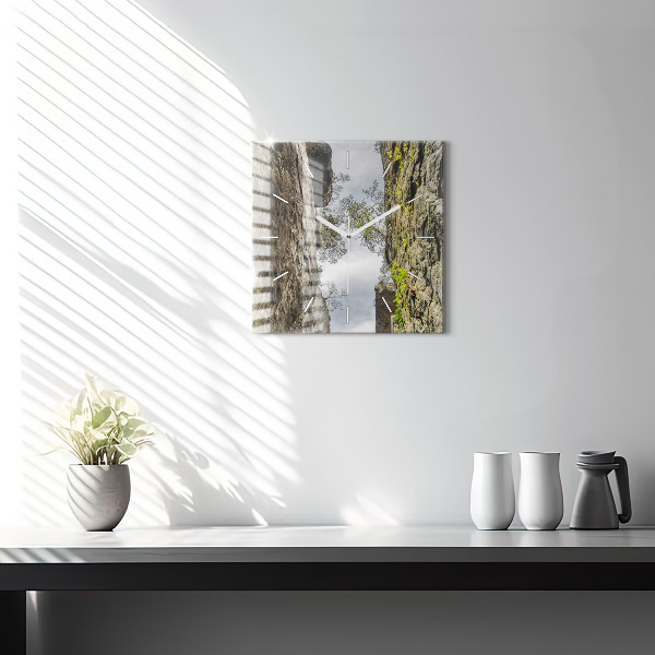 Wanduhr quadratisch Felsenstadt in der Tschechischen Republik