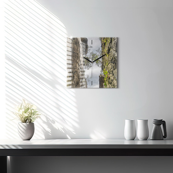 Wanduhr quadratisch Felsenstadt in der Tschechischen Republik