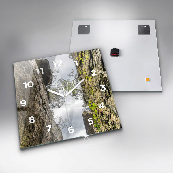 Wanduhr quadratisch Felsenstadt in der Tschechischen Republik