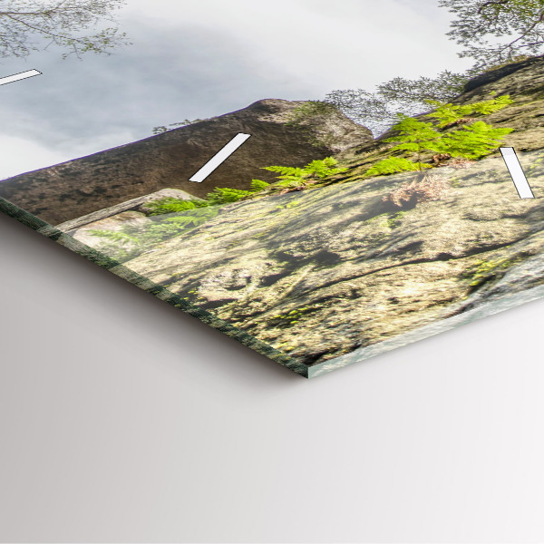 Wanduhr quadratisch Felsenstadt in der Tschechischen Republik