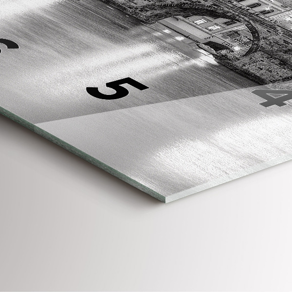 Wanduhr quadratisch Ansicht der Karlsbrücke Prag