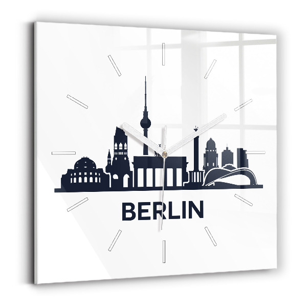Wanduhr quadratisch mit motiv Illustration der Stadt Berlin