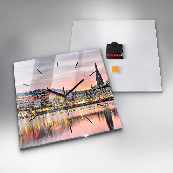 Wanduhr quadratisch Alster in Hamburg