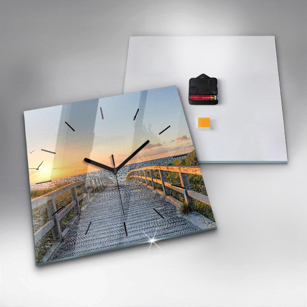 Wanduhr modern quadratisch Strandurlaub