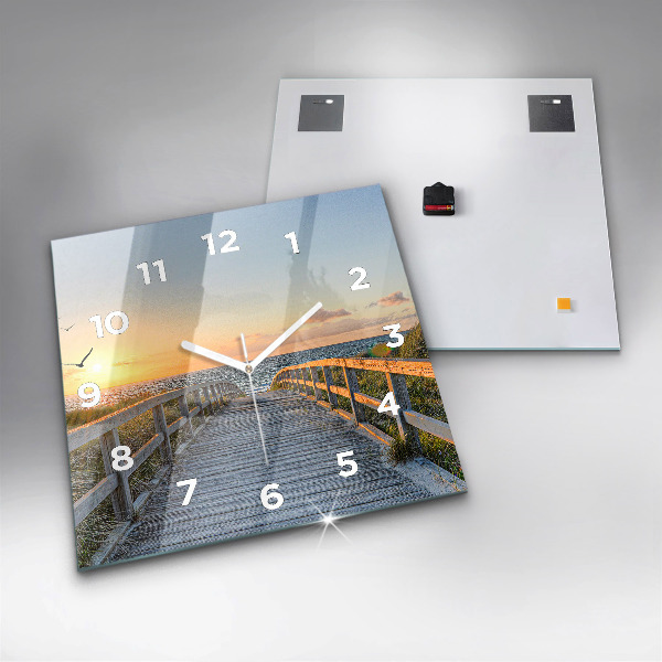 Wanduhr modern quadratisch Strandurlaub