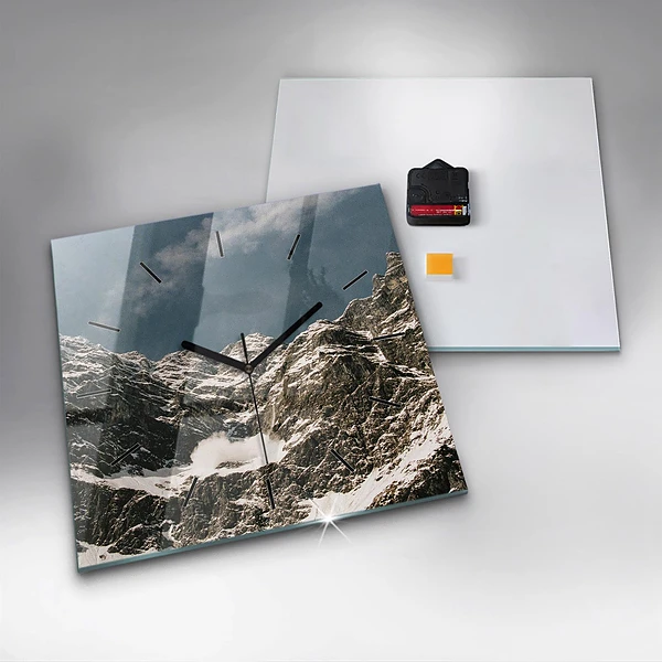 Wanduhr quadratisch mit motiv Watzmann Berge
