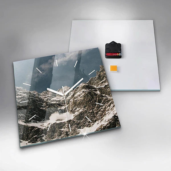 Wanduhr quadratisch mit motiv Watzmann Berge