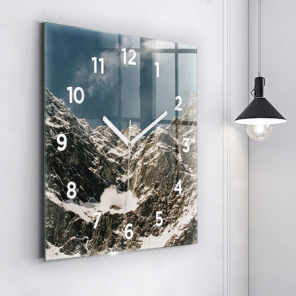 Wanduhr quadratisch mit motiv Watzmann Berge