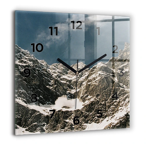 Wanduhr quadratisch mit motiv Watzmann Berge
