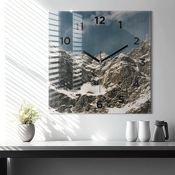 Wanduhr quadratisch mit motiv Watzmann Berge
