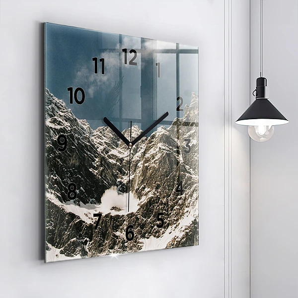Wanduhr quadratisch mit motiv Watzmann Berge