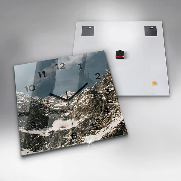 Wanduhr quadratisch mit motiv Watzmann Berge