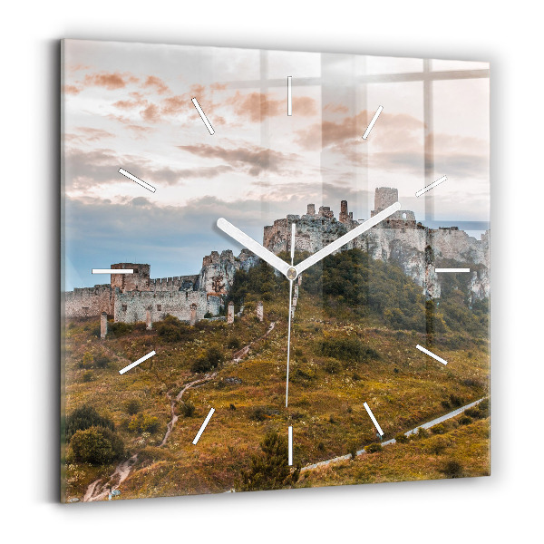 Wanduhr modern quadratisch Zipser Burg in der Slowakei