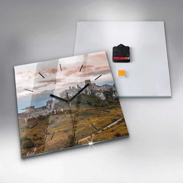 Wanduhr modern quadratisch Zipser Burg in der Slowakei