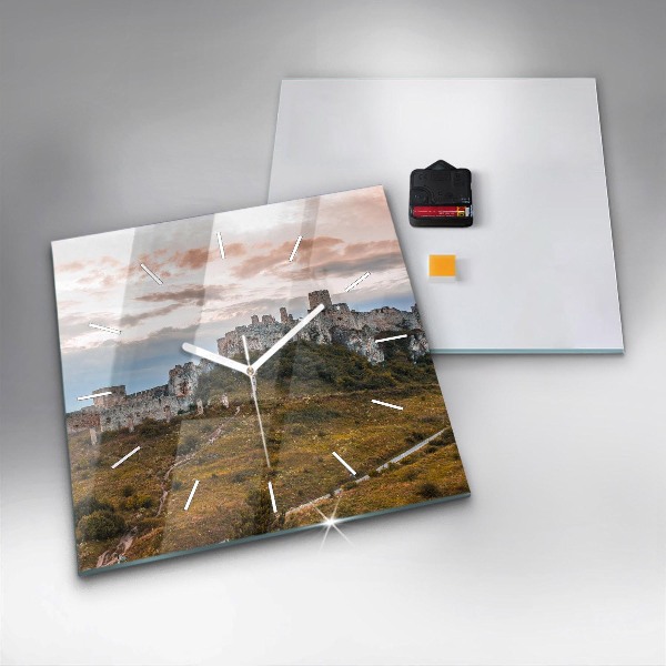 Wanduhr modern quadratisch Zipser Burg in der Slowakei