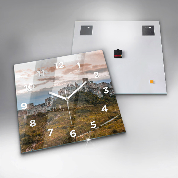 Wanduhr modern quadratisch Zipser Burg in der Slowakei