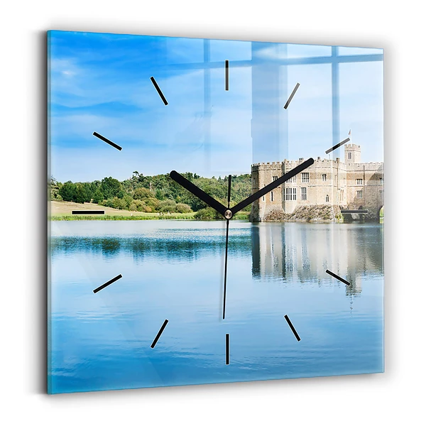 Wanduhr modern quadratisch Schloss Leeds