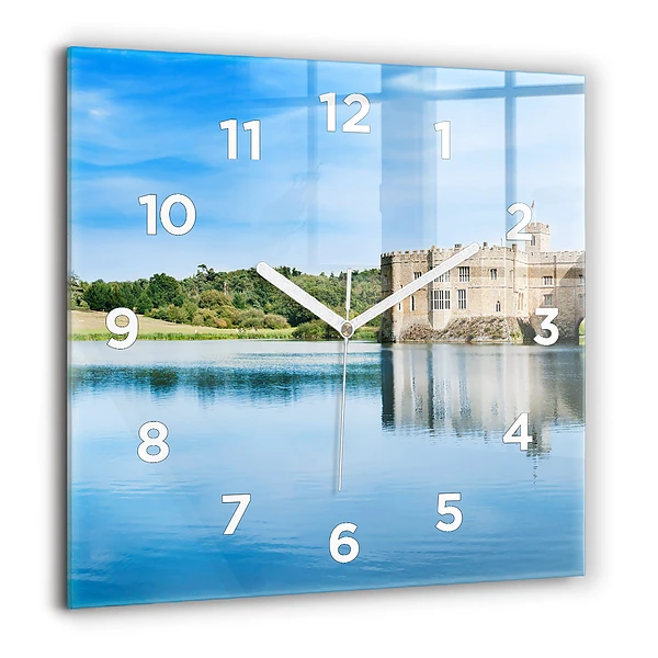 Wanduhr modern quadratisch Schloss Leeds