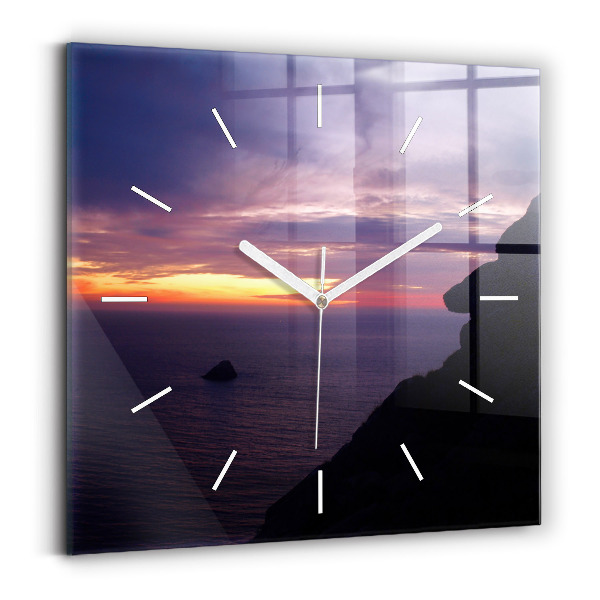 Wanduhr modern quadratisch Stein-Kopf