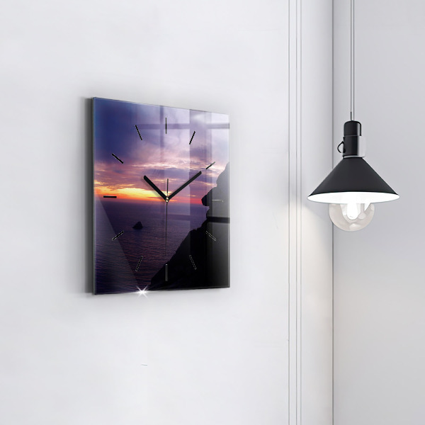 Wanduhr modern quadratisch Stein-Kopf