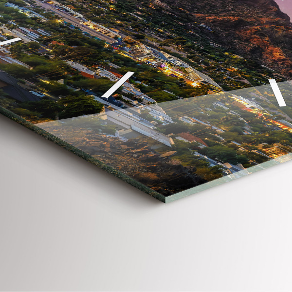 Wanduhr quadratisch Berglandschaft