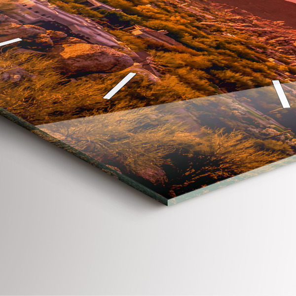 Wanduhr quadratisch mit motiv Sonnenuntergang im Norden von Scottsdale