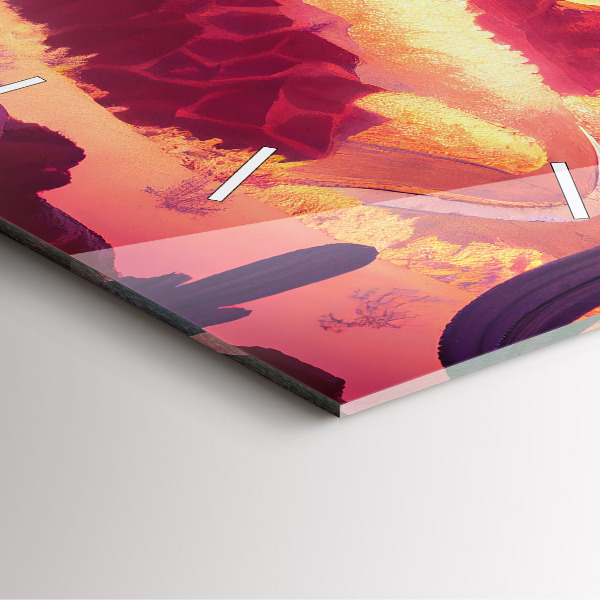 Wanduhr quadratisch Illustration der Wüste von Arizona